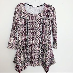 Anthropologie | Snakeskin Peplum Blouse Medium